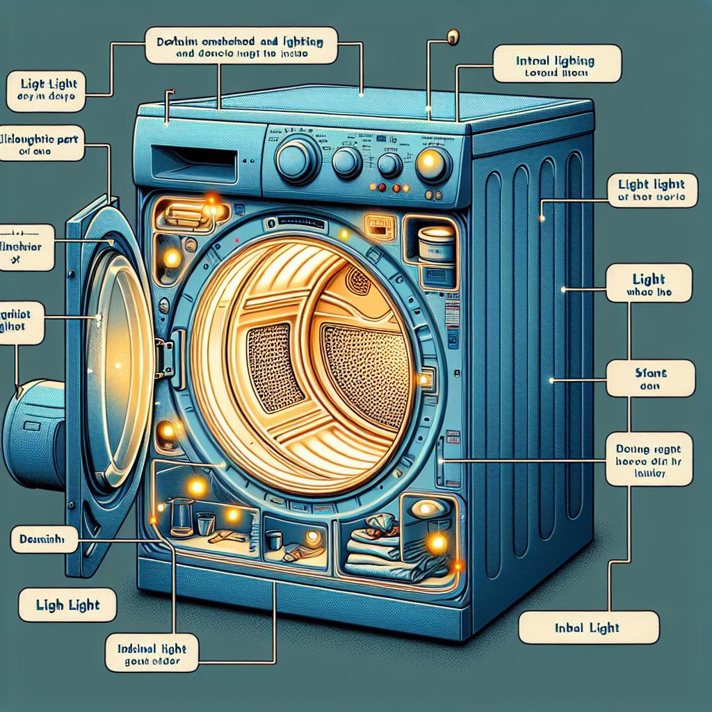 Pochopení funkce osvětlení v sušičce
