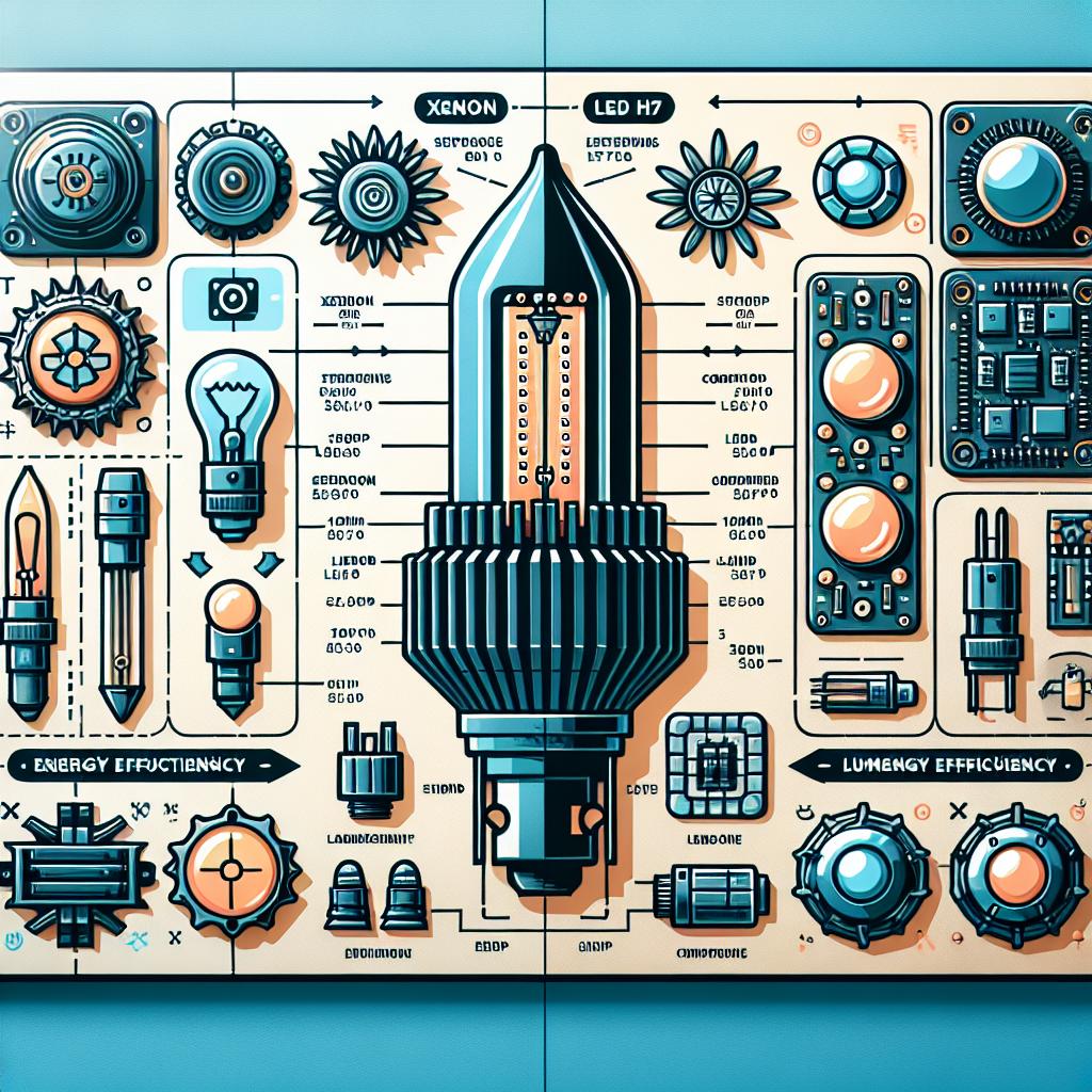 Xenon a LED H7: Klíčové rozdíly